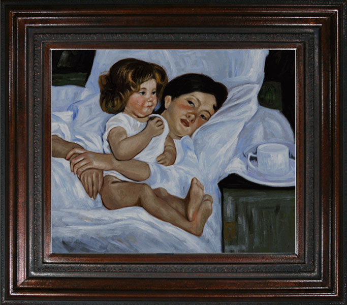 Breakfast in Bed - Mary Cassatt Painting on Canvas